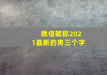 微信昵称2021最新的男三个字