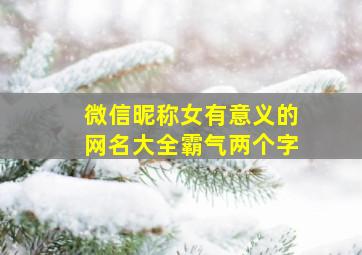 微信昵称女有意义的网名大全霸气两个字