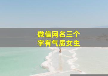 微信网名三个字有气质女生