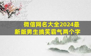 微信网名大全2024最新版男生搞笑霸气两个字