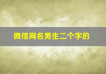 微信网名男生二个字的