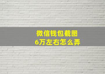 微信钱包截图6万左右怎么弄