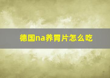 德国na养胃片怎么吃