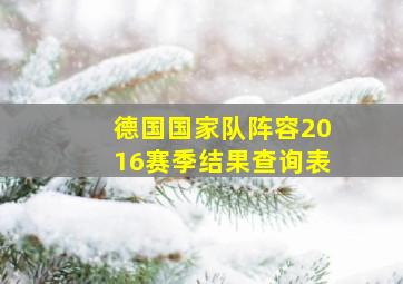 德国国家队阵容2016赛季结果查询表