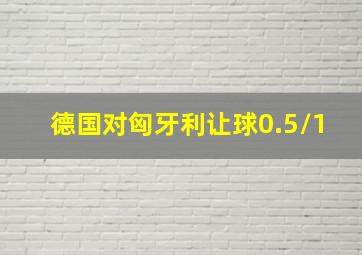 德国对匈牙利让球0.5/1