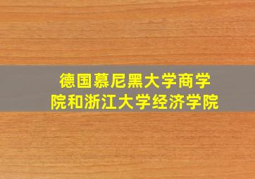 德国慕尼黑大学商学院和浙江大学经济学院