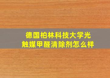 德国柏林科技大学光触媒甲醛清除剂怎么样