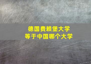 德国费赖堡大学等于中国哪个大学