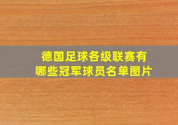 德国足球各级联赛有哪些冠军球员名单图片