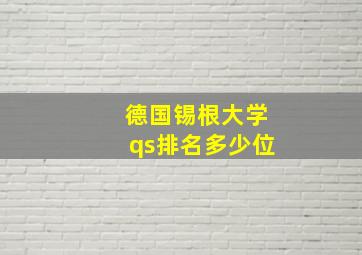 德国锡根大学qs排名多少位