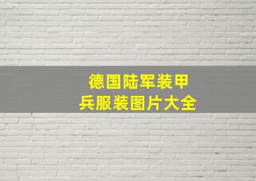 德国陆军装甲兵服装图片大全