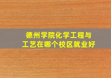 德州学院化学工程与工艺在哪个校区就业好