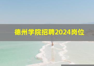 德州学院招聘2024岗位