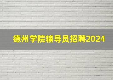 德州学院辅导员招聘2024