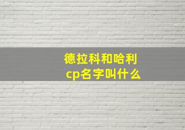 德拉科和哈利cp名字叫什么