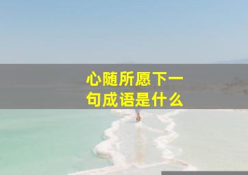 心随所愿下一句成语是什么