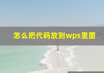 怎么把代码放到wps里面