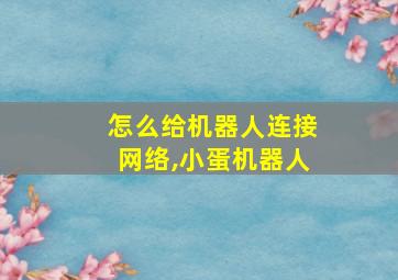 怎么给机器人连接网络,小蛋机器人