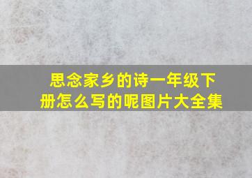 思念家乡的诗一年级下册怎么写的呢图片大全集