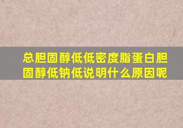 总胆固醇低低密度脂蛋白胆固醇低钠低说明什么原因呢