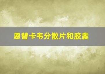 恩替卡韦分散片和胶囊