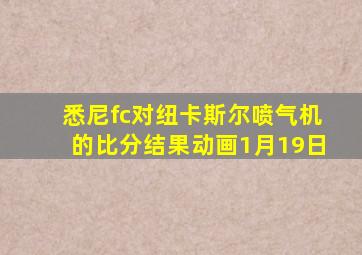 悉尼fc对纽卡斯尔喷气机的比分结果动画1月19日