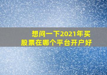 想问一下2021年买股票在哪个平台开户好