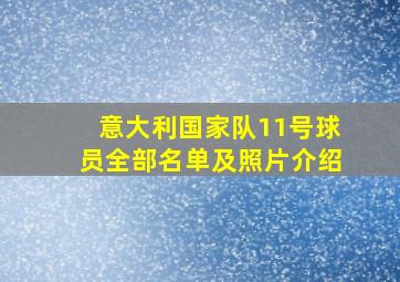 意大利国家队11号球员全部名单及照片介绍