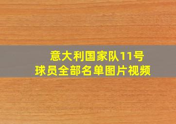 意大利国家队11号球员全部名单图片视频