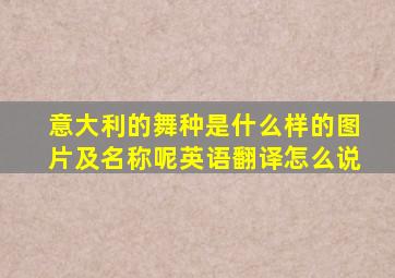 意大利的舞种是什么样的图片及名称呢英语翻译怎么说