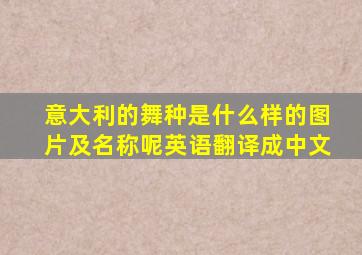 意大利的舞种是什么样的图片及名称呢英语翻译成中文