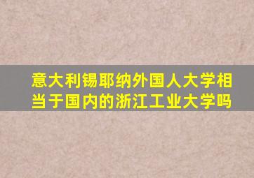 意大利锡耶纳外国人大学相当于国内的浙江工业大学吗