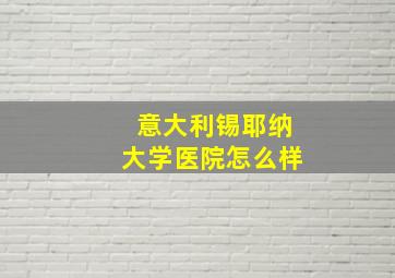 意大利锡耶纳大学医院怎么样