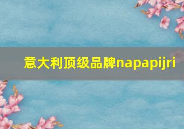 意大利顶级品牌napapijri