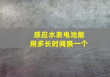 感应水表电池能用多长时间换一个