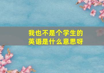 我也不是个学生的英语是什么意思呀