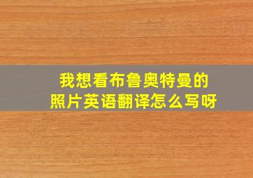 我想看布鲁奥特曼的照片英语翻译怎么写呀