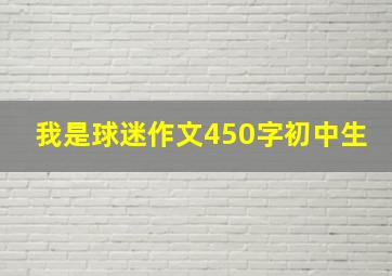 我是球迷作文450字初中生