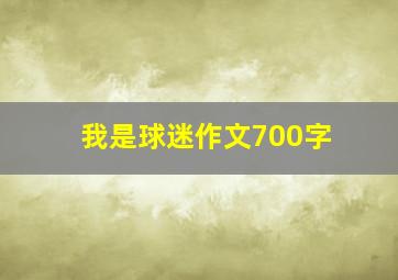 我是球迷作文700字