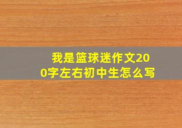 我是篮球迷作文200字左右初中生怎么写