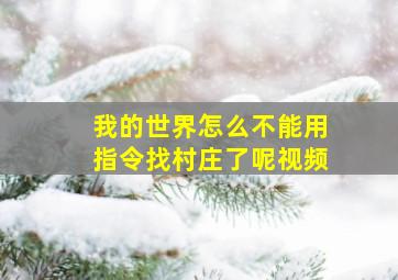 我的世界怎么不能用指令找村庄了呢视频