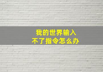 我的世界输入不了指令怎么办