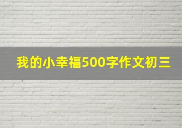 我的小幸福500字作文初三