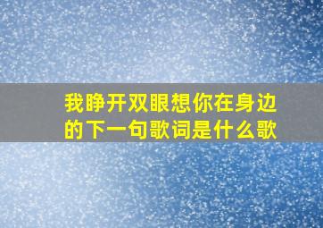 我睁开双眼想你在身边的下一句歌词是什么歌