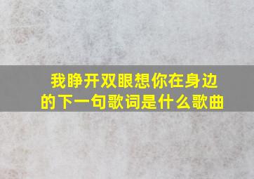 我睁开双眼想你在身边的下一句歌词是什么歌曲