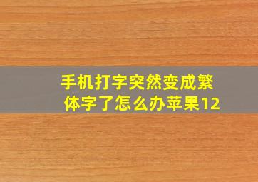 手机打字突然变成繁体字了怎么办苹果12