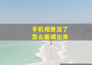 手机相册没了怎么能调出来