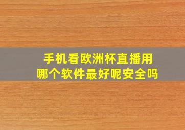 手机看欧洲杯直播用哪个软件最好呢安全吗