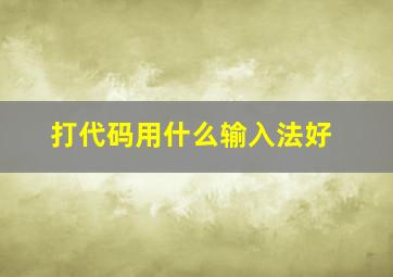 打代码用什么输入法好