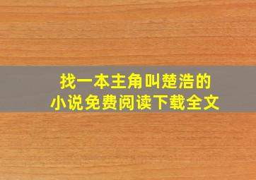 找一本主角叫楚浩的小说免费阅读下载全文